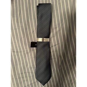 NWT Alfani Mens Stockton Plaid Pattern Denim 409 Neck Tie
